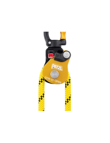 Poulie simple RàB à flasque ouvrante avec émerillon ouvrable - SPIN S1 OPEN - PETZL®