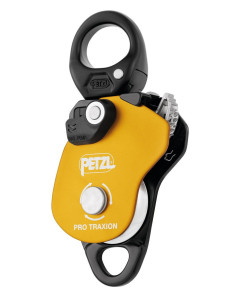 Poulie-bloqueur imperdable haut rendement avec émerillon - PRO TRAXION - PETZL®