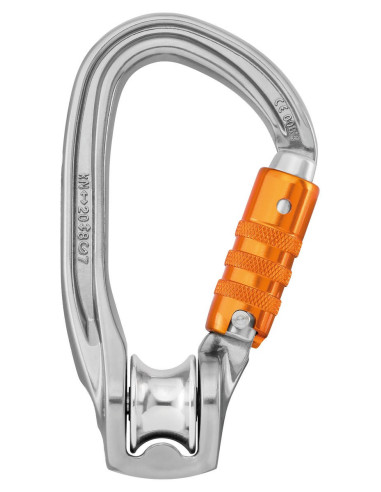 Poulie-mousqueton alu triple action ouverture opposée à la poulie - ROLLCLIP Z TRIACT LOCK - PETZL®