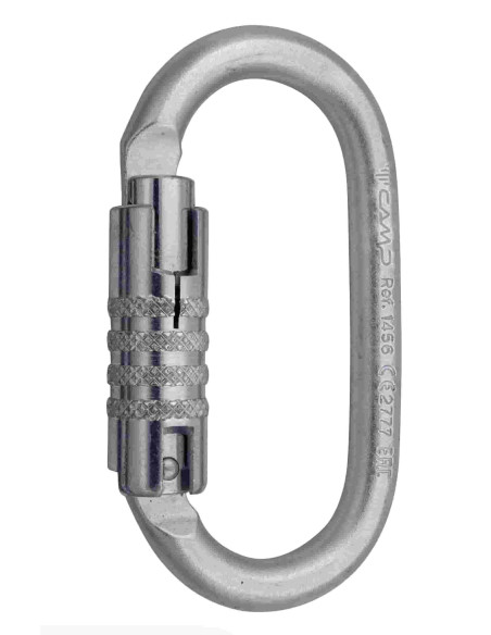 Mousqueton acier ovale triple action 30KN - OVAL PRO 3LOCK - CAMP®