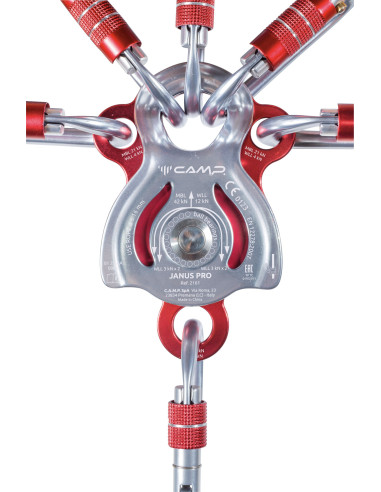 Poulie double RàB à flasques mobiles Prusik avec trois trous de connexion - JANUS PRO - CAMP®