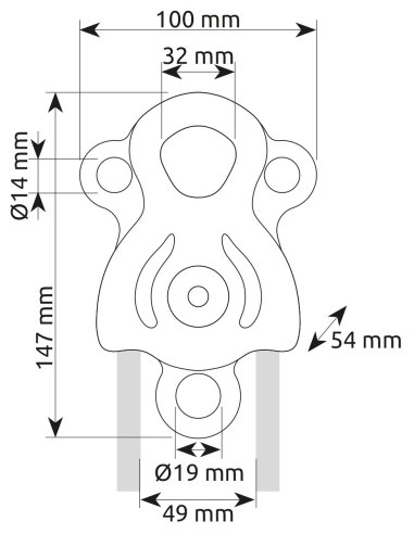 Poulie double RàB à flasques mobiles Prusik avec trois trous de connexion - JANUS PRO - CAMP®
