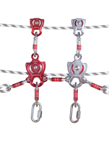 Poulie simple à flasques mobiles Prusik avec trois trous de connexion et un point d’attache supplémentaire - NAIAD - CAMP®