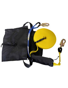 Ligne de vie temporaire horizontale en sangle pour 3 utilisateurs, 2 snaphooks avec émerillon - LIFELINE - L'EEKHOORN®