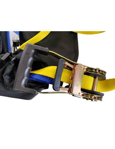 Ligne de vie temporaire horizontale en sangle pour 3 utilisateurs, 2 snaphooks avec émerillon - LIFELINE - L'EEKHOORN®