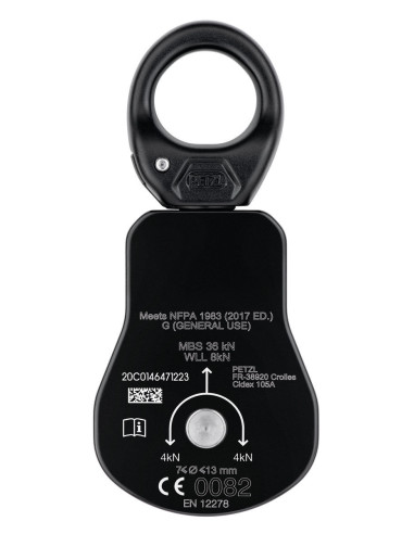 Poulie simple RàB à flasque ouvrante avec émerillon - SPIN L1 - PETZL®