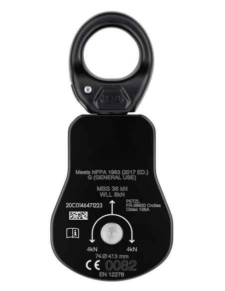 Poulie simple RàB à flasque ouvrante avec émerillon - SPIN L1 - PETZL®