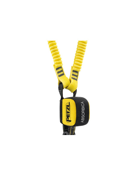 Longe double élastiquée 150 cm avec anneaux intermédiaires de renvoi et absorbeur - ABSORBICA-Y TIE-BACK - PETZL®