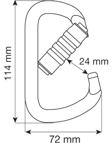 Mousqueton acier C.A.M.P. D Pro 3Lock – 50 kN à...