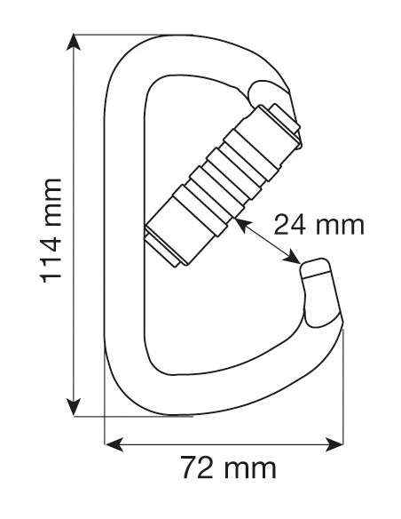 Mousqueton acier C.A.M.P. D Pro 3Lock – 50 kN à verrouillage triple sécurité