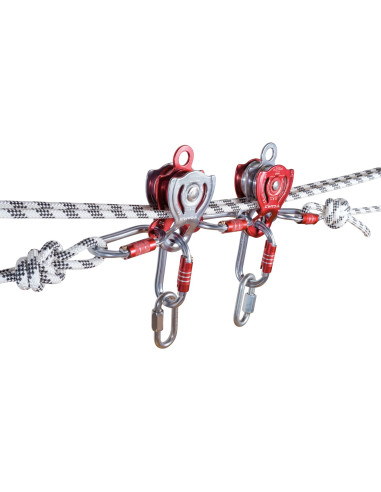 Poulie double à flasques mobiles Prusik avec...