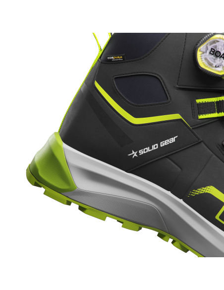 Chaussures de sécurité montantes SOLID GEAR Sonar Mid Green S3S SR HRO FO – BOA® Fit & CORDURA®