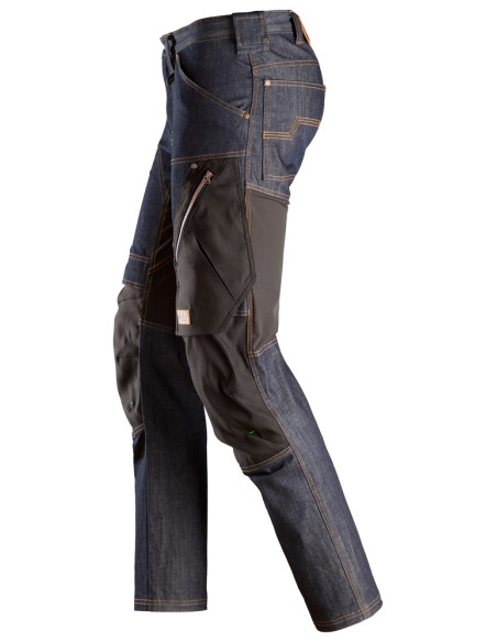 Pantalon de travail en denim SNICKERS Workwear 6956 FlexiWork – Coupe ajustée & KneeGuard™