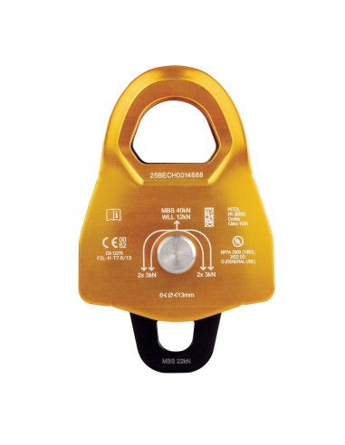 Poulie double RàB à flasques mobiles Prusik -...