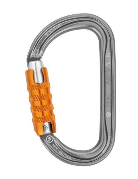 Mousqueton alu en D triple action - AM'D TRIACT - PETZL®