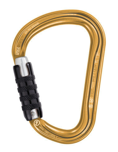 Mousqueton alu en poire triple action - WILLIAM TRIACT LOCK - PETZL®