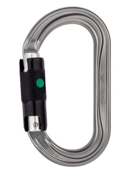 Mousqueton alu ovale triple action - OK BALL-LOCK - PETZL®