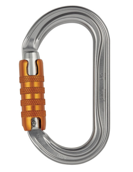 Mousqueton alu ovale triple action - OK TRIACT LOCK - PETZL®