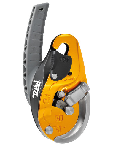 Descendeur auto-freinant avec fonction anti-panique pour les évacuations à l’ancrage - I'D EVAC - PETZL®