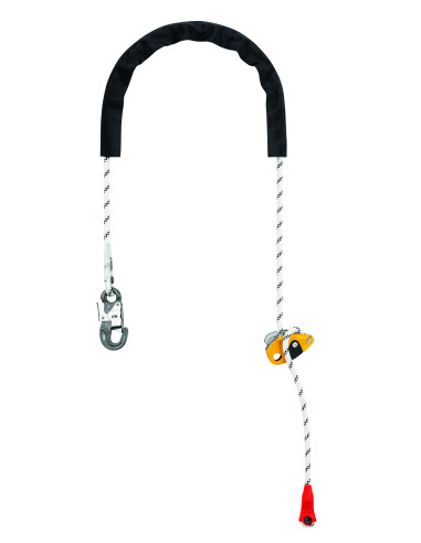 Longe de maintien au travail réglable avec poignée et connecteur snaphook - GRILLON HOOK - PETZL®