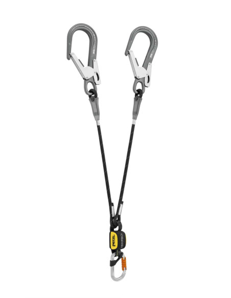 Longe double 80 cm avec absorbeur, mousqueton OK TRIACT LOCK et MGO alu - ABSORBICA-Y MGO - PETZL®