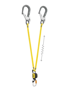 Longe double élastiqué 150 cm  avec absorbeur, mousqueton OK TRIACT LOCK et MGO alu - ABSORBICA-Y FLEX MGO - PETZL®