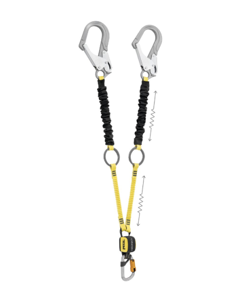 Longe double élastiquée 150 cm, mousqueton Bm'D et MGO alu - ABSORBICA-Y TIE-BACK - PETZL®